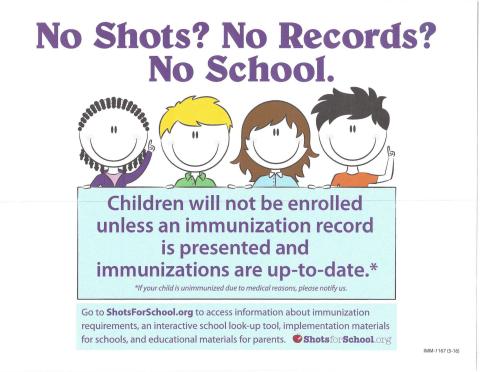 IMM-1167E/S: No Shot? No Record? No School.