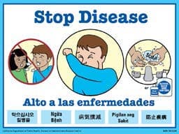 Stop Disease sign with steps